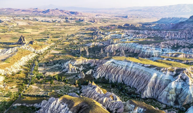 vista aérea de un paisaje en la Capadocia