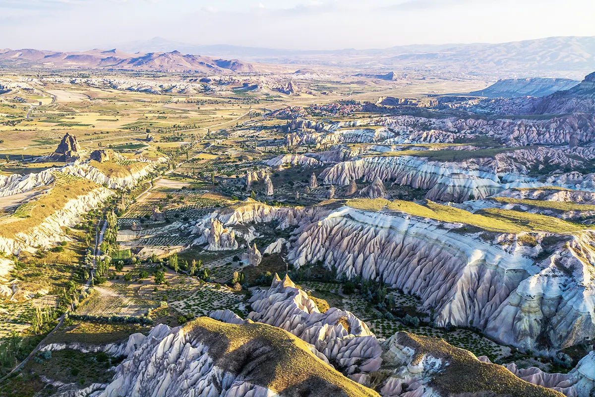 vista aérea de un paisaje en la Capadocia
