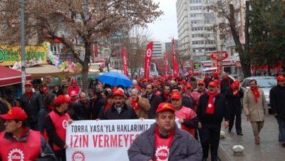 protesta de sindicatos turcos en Ankara