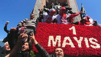 sindicatos, Primero de Mayo en la Plaza Taksim de Estambul