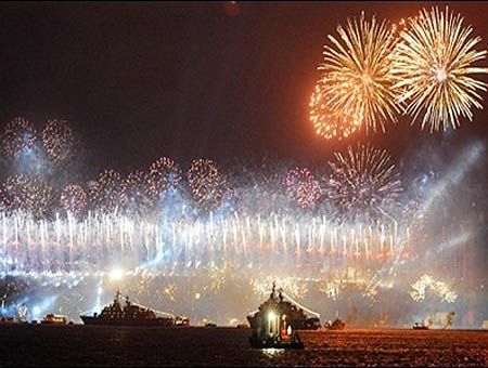 fuegos artificiales en Estambul