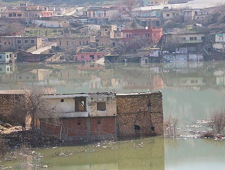 Hasankeyf, in Turkey, sumerged underwater