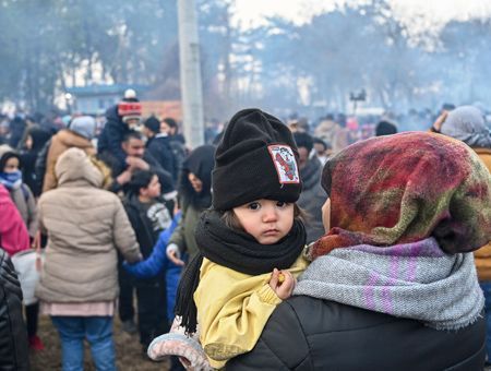 Greece, Syrian refugees in the frontier