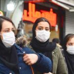 Women in Iran with masks for coronavirus