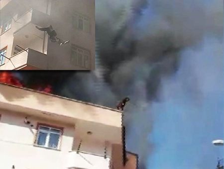 Istanbul, man jumps to escape from fire
