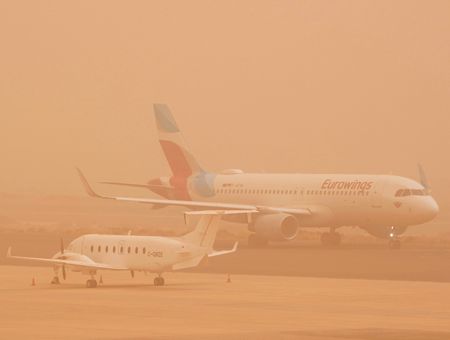 Sand storm in Canary Islands, Spain