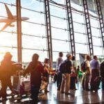 Travelling and tourism, tourists in the airport