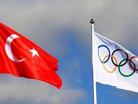 Turkey and IOC flags