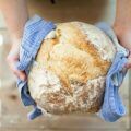 Bread, made of flour and yeast