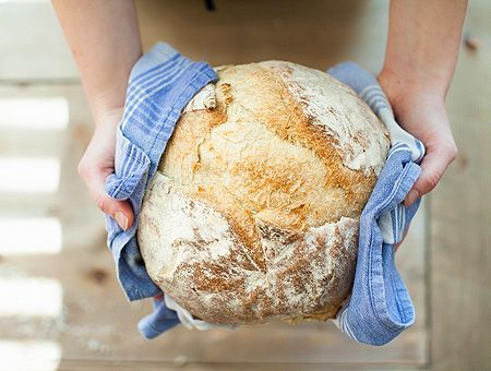Bread, made of flour and yeast