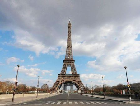 France, Eiffel Tower in Paris empty due to coronavirus