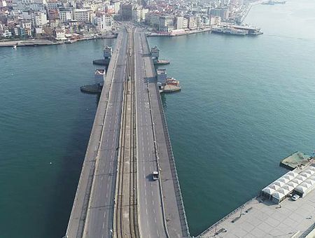 Istanbul, Galata bridge empty due to coronavirus
