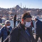 People in Istanbul with masks due to coronavirus