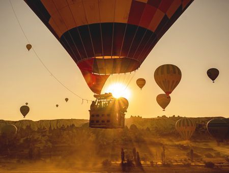Turkey, travel in balloon over Cappadocia