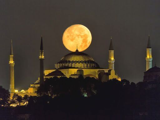 Istanbul, Hagia Sophia and the Moon