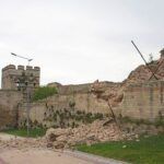 Istanbul, collapse in the historical walls
