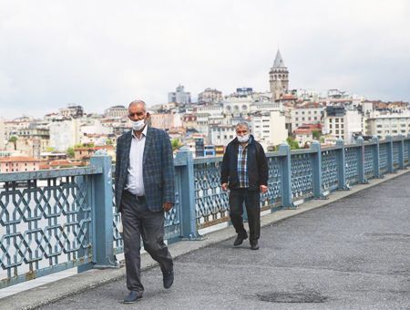 Istanbul, Galata bridge amidst coronavirus