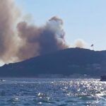 Istanbul, forest fire in Heybeliada Island