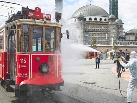 Istanbul, disinfection during coronavirus pandemic