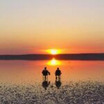 Turkey, sunset at Tuz Lake