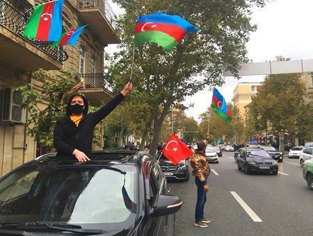 Azerbaijan, celebrations after victory on Shusha, Karabakh