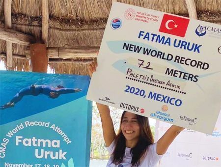 Mexico, Fatma Uruk's freediving record