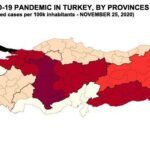 Turkey, map of the coronavirus pandemic (November 25, 2020)
