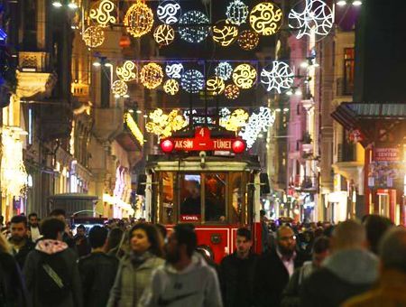 Estambul, Istiklal en Año Nuevo