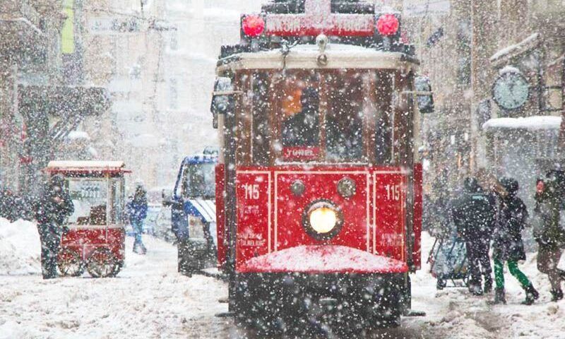 Istanbul, snow in the city centre