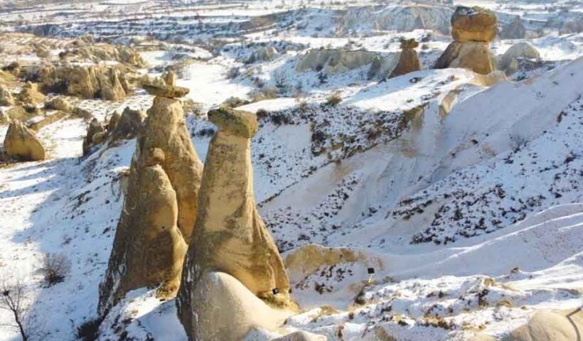Turkey, Cappadocia covered by snow