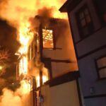 Turkey, fire in a historic building in Bursa