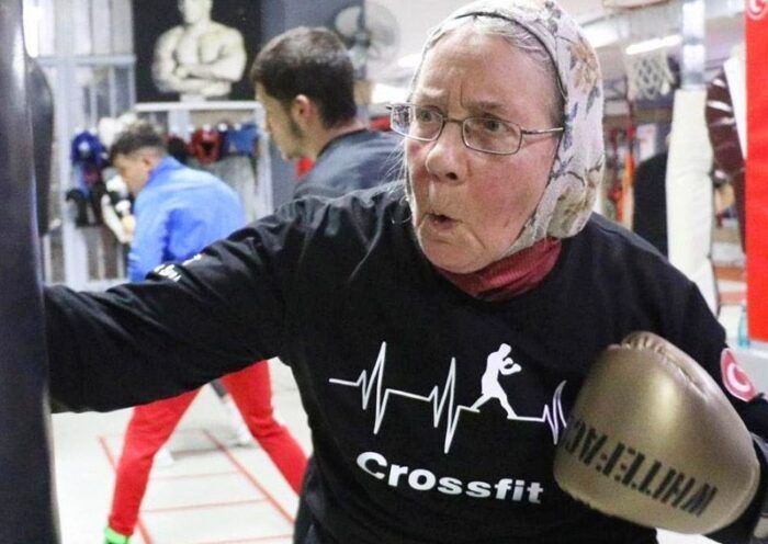 Turkey, woman with Parkinson's disease practises boxing