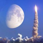 espacio, lanzamiento de cohete, Luna