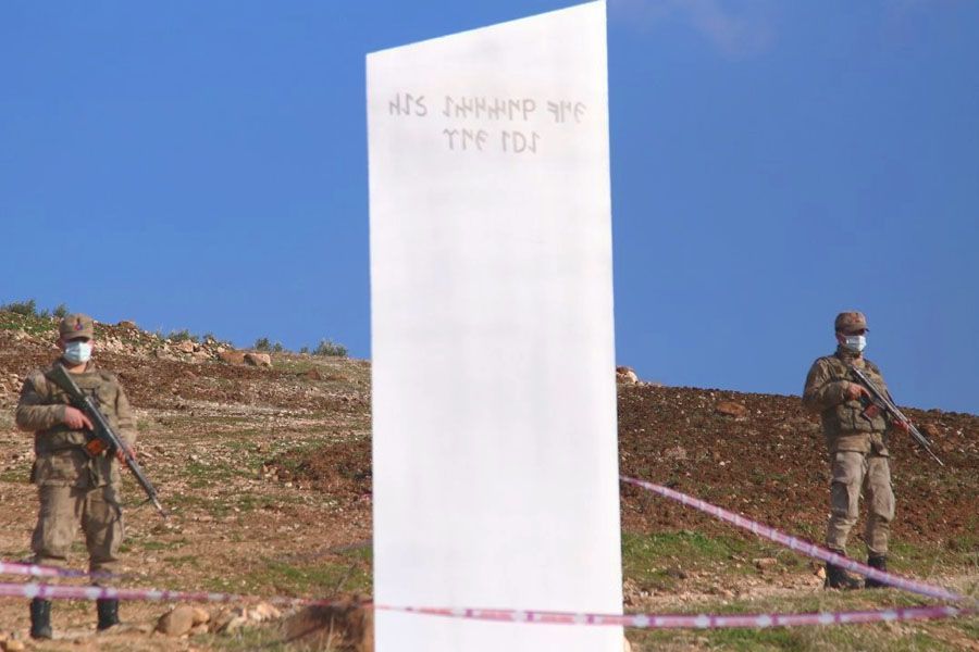 Turkey, monolith near Göbeklitepe