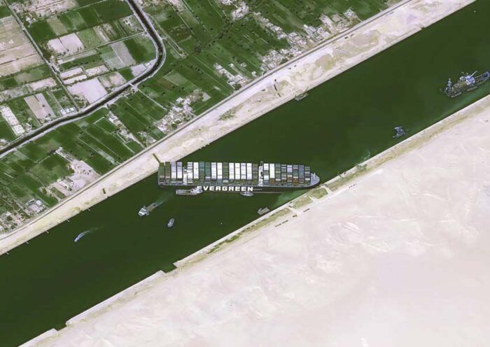 Egypt, ship blocking the Suez Canal