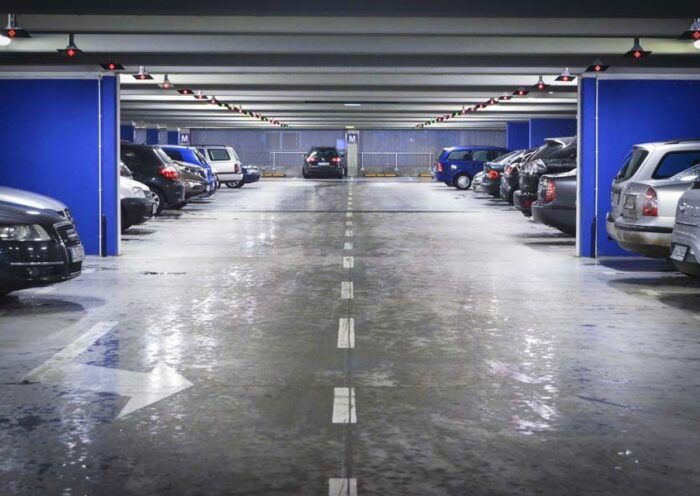 parking lots, vehicles