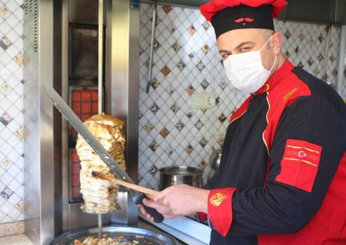 Turkey, restaurant offers salmon kebab