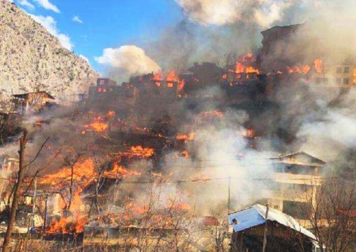 Turkey, village destroyed by fire