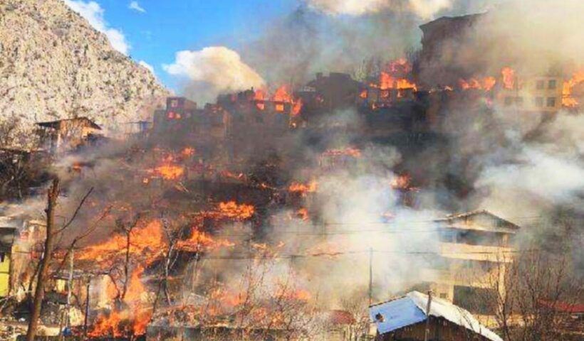 Turkey, village destroyed by fire