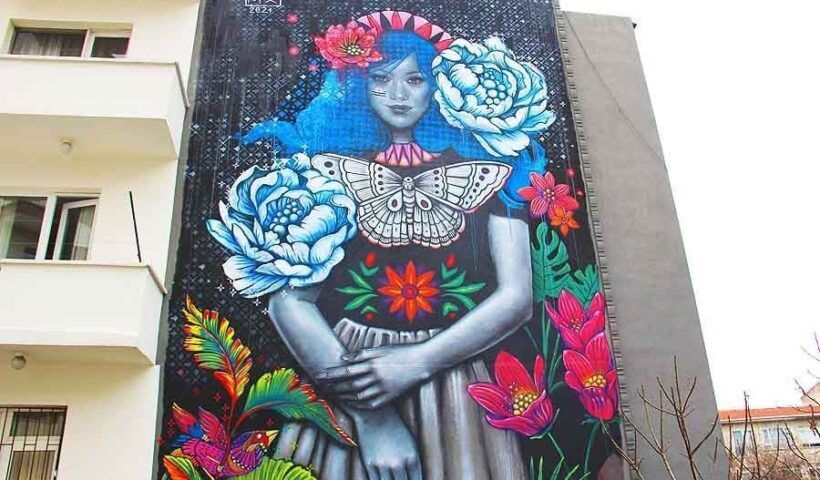Ankara, mural painted by Mexican artist