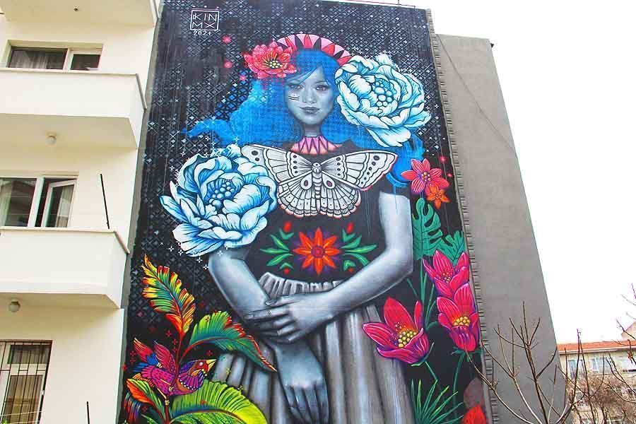 Ankara, mural painted by Mexican artist