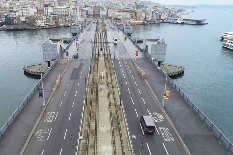 Istanbul, empty streets during curfew due to coronavirus