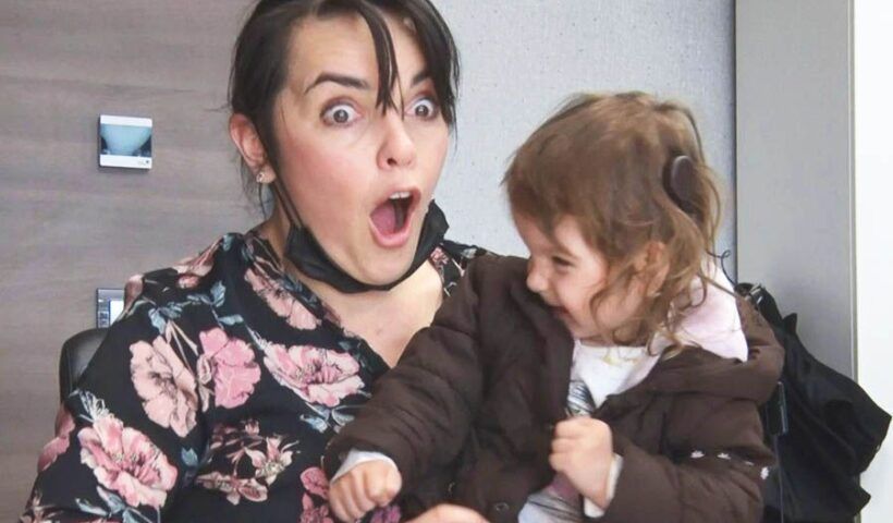 Turkey, mother reacts after baby listens her voice for first time