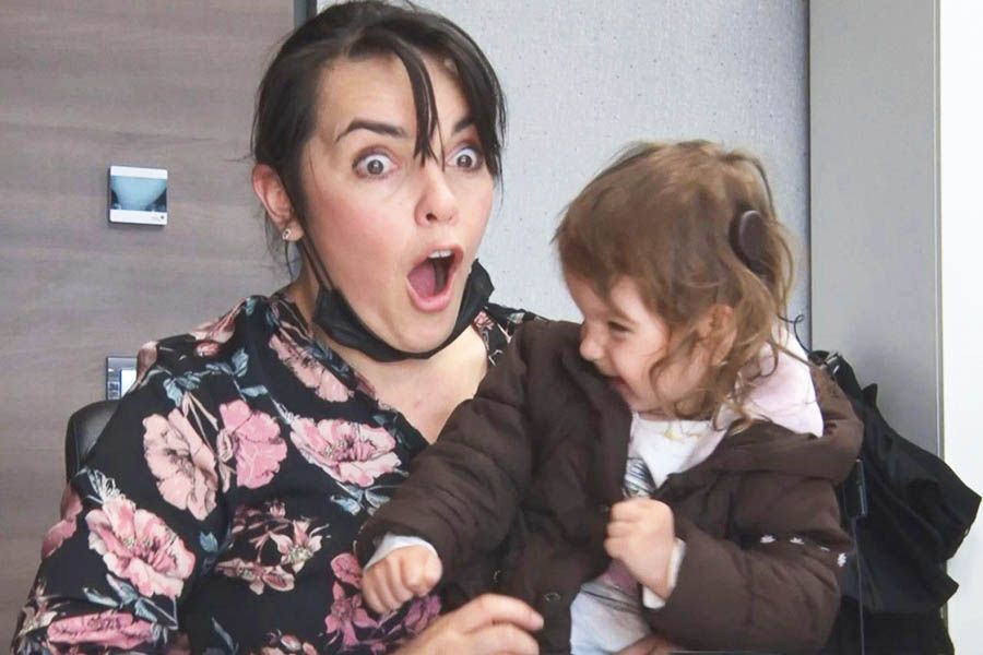 Turkey, mother reacts after baby listens her voice for first time
