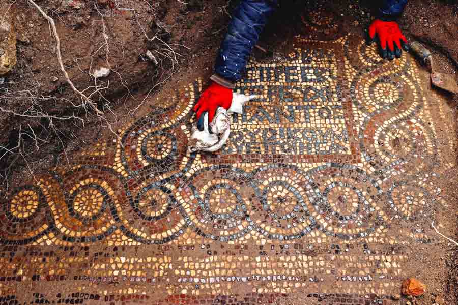 Turkey, Roman mosaics found in ancient monastery
