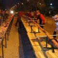 Turkish restaurant cooks giant kebab