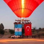 Cappadocia, flags of Turkey and Guatemala in balloon tour