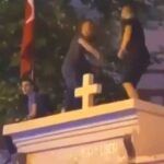 Istanbul protest, dancing on Armenian church