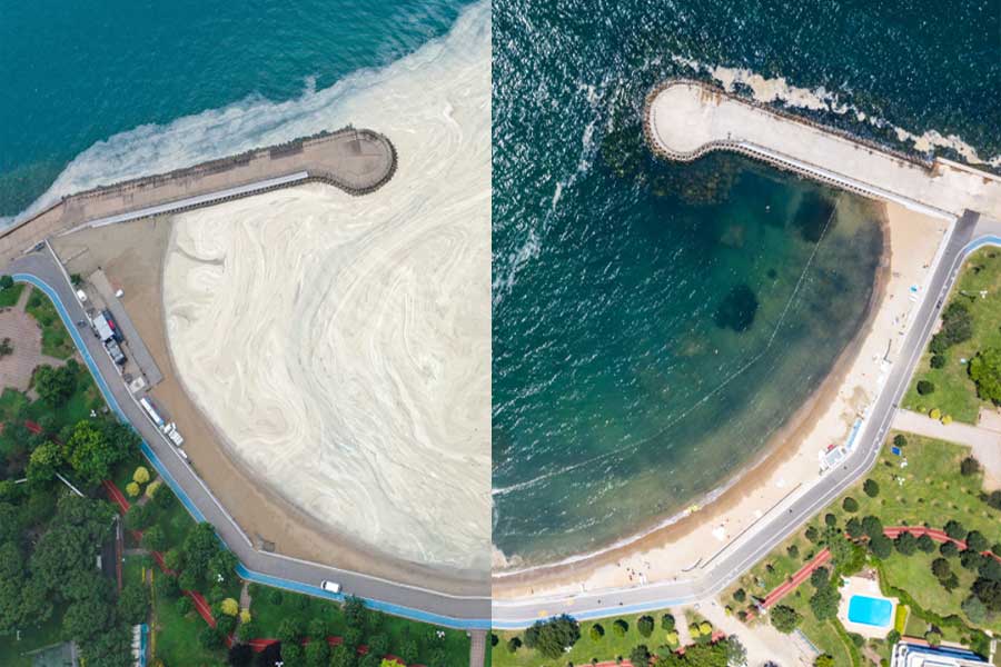 Turquía, limpieza del mucílago marino