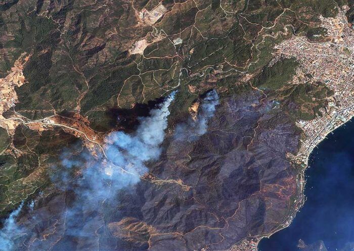 Turkey, wildfires seen from space